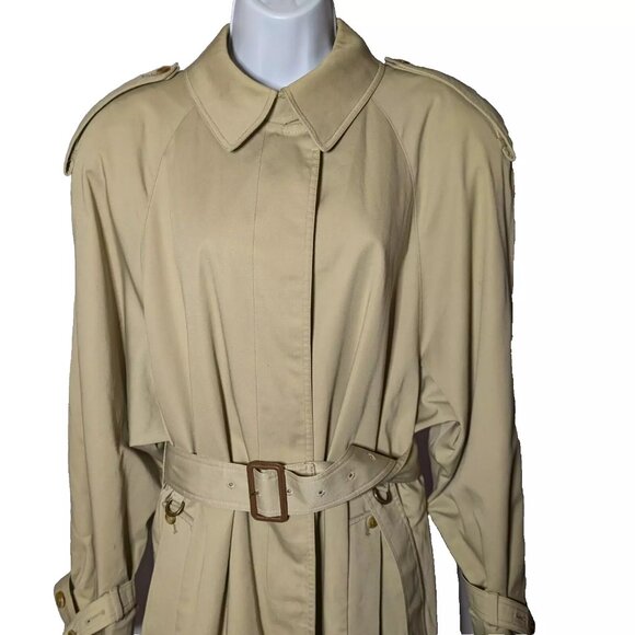 AQUASCUTUM Aqua 5 TRENCH coat MADE IN CANADA Sz 16 Sublime quality VINTAGE A GEM - Picture 2 of 16